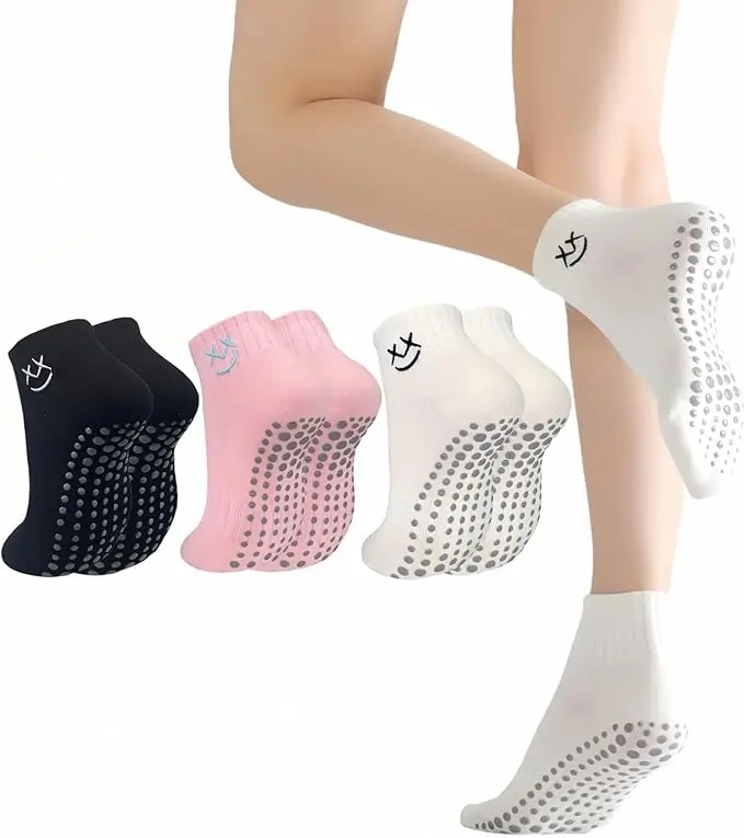 LucFoxsy Cute Pilates Socks with Grips