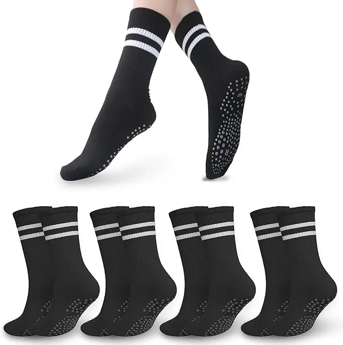 Wildarms 4-Pack Pilates/ Yoga Grip Socks