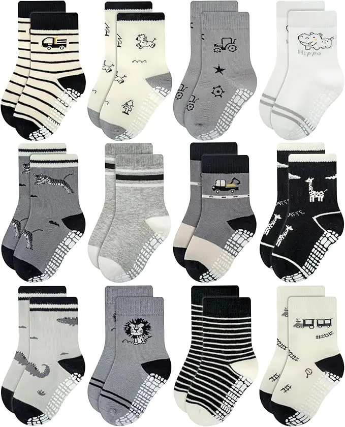  RATIVE Kids Non-Slip Grip Socks 