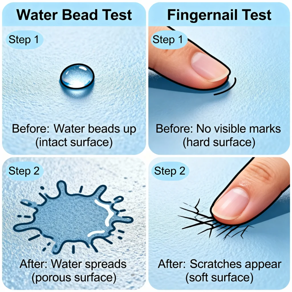 water bead test on grip socks