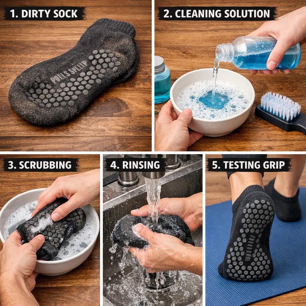restoration process for grip socks