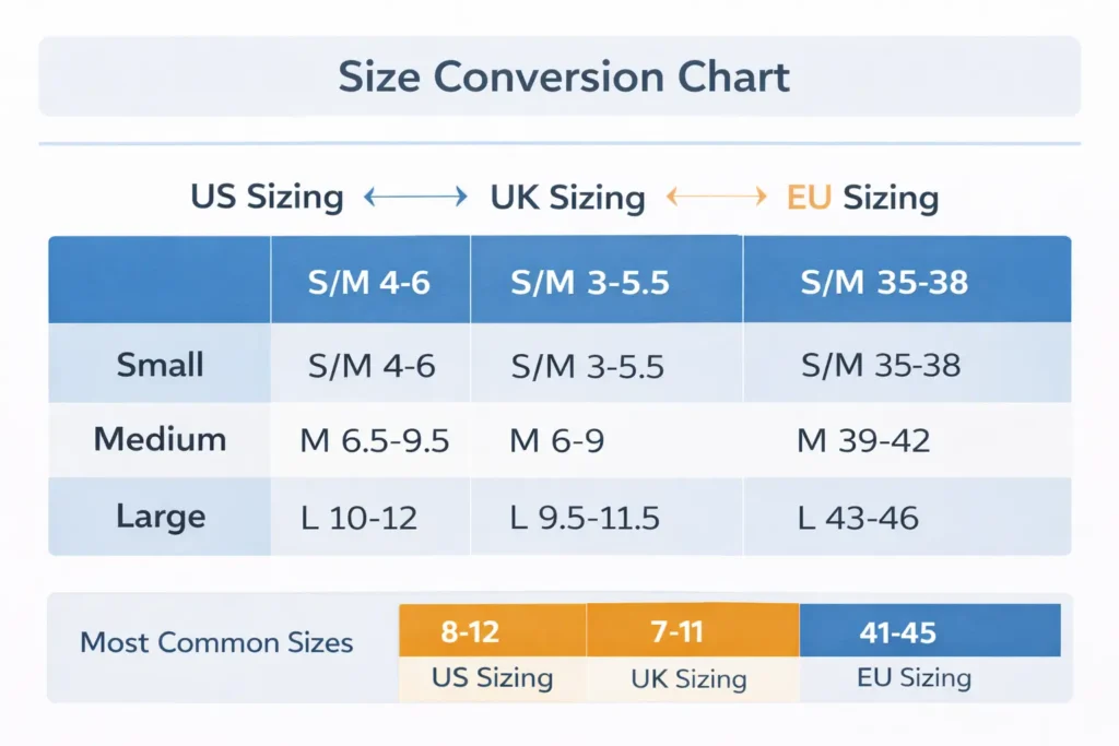 How Different Sock size Types